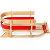 Kids Wooden Sled Outdoor Play Baby Snow Sled Pull Steering Slider with Solid Wood Seat