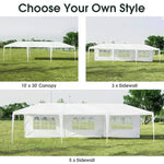 10' x 30' Outdoor Party Wedding 5 Sidewall Tent Canopy Gazebo - Bestoutdor