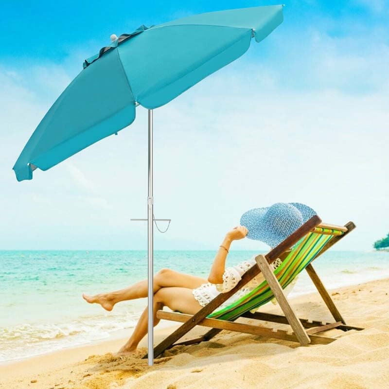 6.5 ft Beach Umbrella with Sand Anchor & Carrying Bag