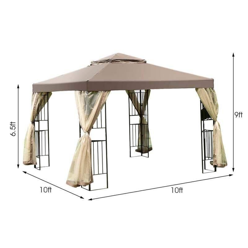 10' x 10' Patio Screw-free Structure Gazebo Canopy Tent - Bestoutdor