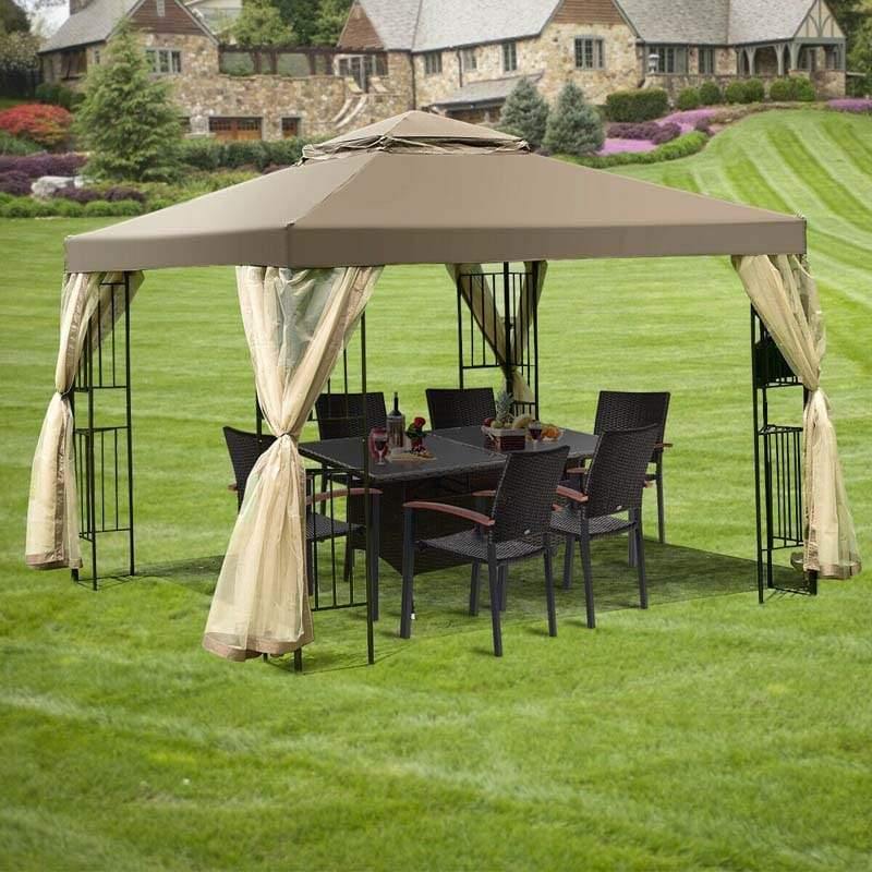 10' x 10' Patio Screw-free Structure Gazebo Canopy Tent - Bestoutdor