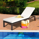 Outdoor Cushioned Rattan Chaise Lounger - Bestoutdor