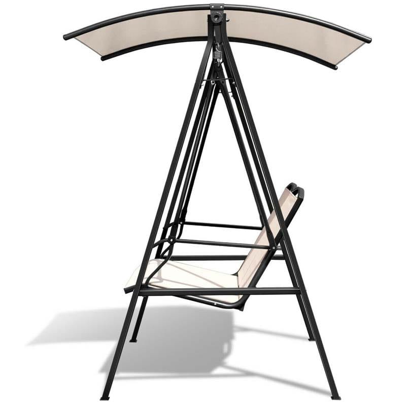 2 Person Patio Swing with Adjustable Canopy - Bestoutdor