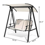 2 Person Patio Swing with Adjustable Canopy - Bestoutdor