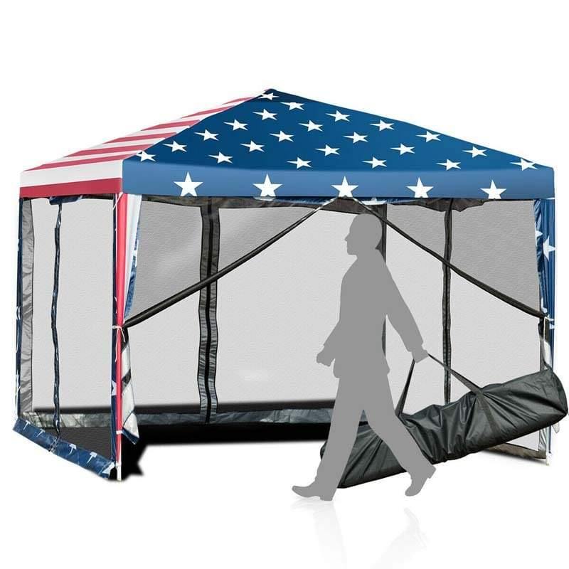 10’ x 10’ Pop-up Canopy Tent Flag Style - Bestoutdor