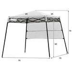 7 x 7 FT Slant Leg Pop Up Canopy Tent Portable Canopy Tent Backpack Canopy with Carry Bag & 4 Stakes