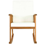 Acacia Wood Outdoor Rocking Chair Garden Patio Rocker with Detachable Back & Seat Cushions