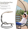 Patio Hanging Chaise Lounge Swing Lounge Chair with Removable Canopy