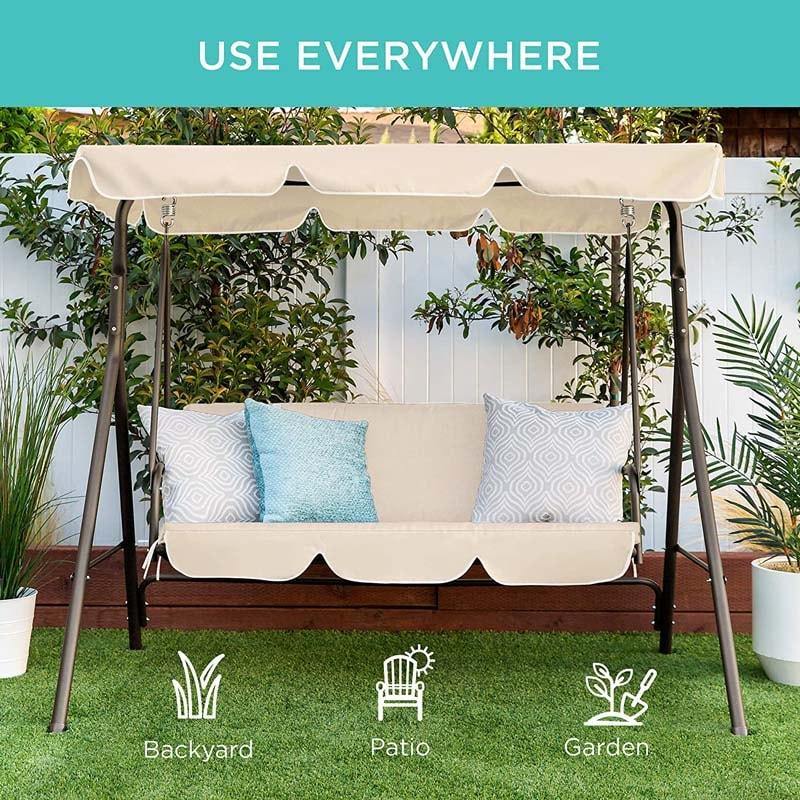 2 Person Weather Resistant Patio Canopy Swing - Bestoutdor