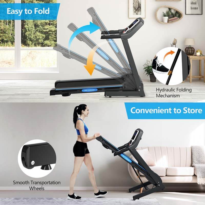 2.25 HP Folding Electric Treadmill Motorized Power Running Machine Exercise Home with LCD Display