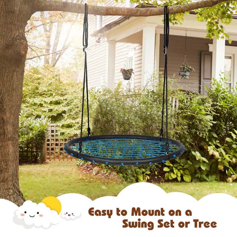 40'' Kids Round Spider Web Tree Saucer Swing Set