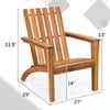 Outdoor Acacia Wood Adirondack Chair Weather Resistant Patio Adirondack Armchair for Garden Backyard