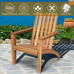 Outdoor Acacia Wood Adirondack Chair Weather Resistant Patio Adirondack Armchair for Garden Backyard