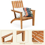 Outdoor Acacia Wood Adirondack Chair Weather Resistant Patio Adirondack Armchair for Garden Backyard