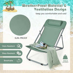 2 Pack Folding Backpack Beach Chairs Portable Camping Chairs Summer Deckchairs with 3 Adjustable Positions & Headrest