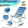 2 Pack Folding Backpack Beach Chairs Portable Camping Chairs Summer Deckchairs with 3 Adjustable Positions & Headrest