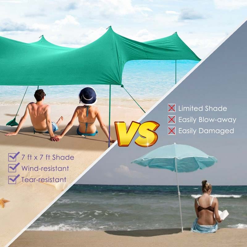 7' x 7' Family Beach Tent Canopy Sunshade