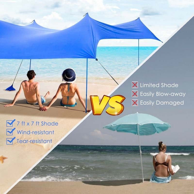 7' x 7' Family Beach Tent Canopy Sunshade