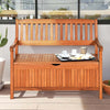 Wood Outdoor Storage Bench 33-Galon Large Deck Box Bench with Removable Dustproof Liner