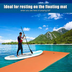 12' x 6' Floating Water Pad 3 Layer Tear-Resistant XPE Foam Water Mat Roll-Up Floating Island for Pool Lake with Mooring Device & Straps