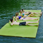 12' x 6' Floating Water Pad 3 Layer Tear-Resistant XPE Foam Water Mat Roll-Up Floating Island for Pool Lake with Mooring Device & Straps