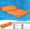 12' x 6' Floating Water Pad 3 Layer Tear-Resistant XPE Foam Water Mat Roll-Up Floating Island for Pool Lake with Mooring Device & Straps