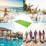 12' x 6' Floating Water Pad 3 Layer Tear-Resistant XPE Foam Water Mat Roll-Up Floating Island for Pool Lake with Mooring Device & Straps