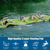 12' x 6' Floating Water Pad 3 Layer Tear-Resistant XPE Foam Water Mat Roll-Up Floating Island for Pool Lake with Mooring Device & Straps