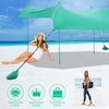 10 FT x 9 FT Family Beach Tent Canopy Outdoor Sunshade with 4 Poles Sandbag Anchors