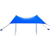 10 FT x 9 FT Family Beach Tent Canopy Outdoor Sunshade with 4 Poles Sandbag Anchors