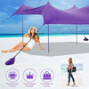 10 FT x 9 FT Family Beach Tent Canopy Outdoor Sunshade with 4 Poles Sandbag Anchors