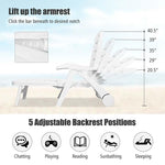 5 Position Adjustable Folding Patio Deck Chair Recliner - Bestoutdor