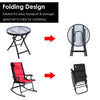 3 Pcs Outdoor Folding Rocking Chair Table Set with Cushion - Bestoutdor