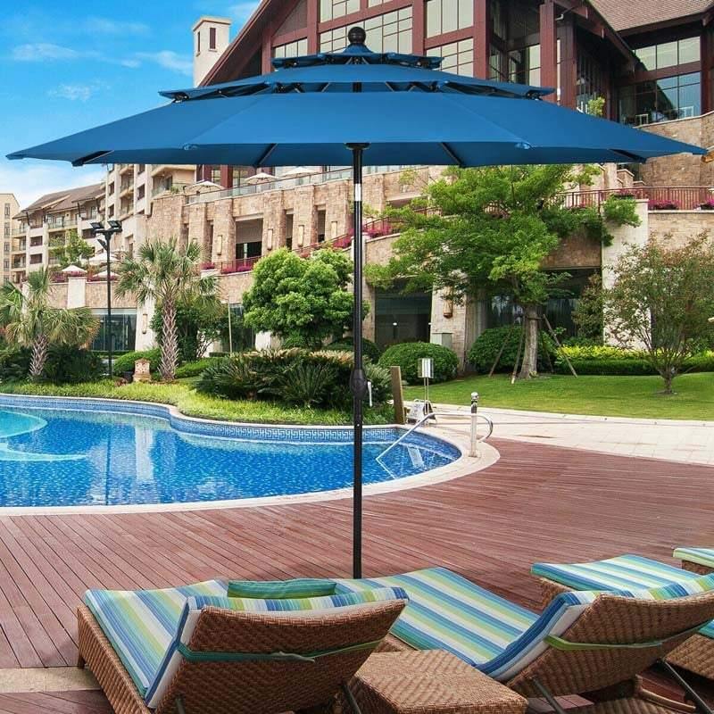 10ft 3 Tier Auto-tilt Patio Umbrella with Double Vented - Bestoutdor