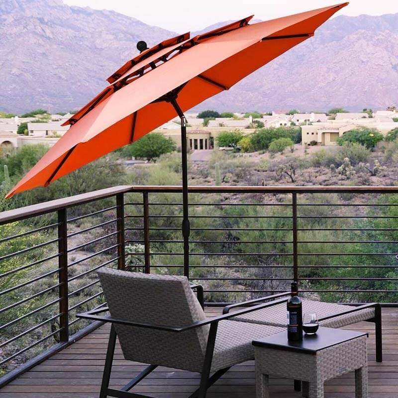 10ft 3 Tier Auto-tilt Patio Umbrella with Double Vented - Bestoutdor