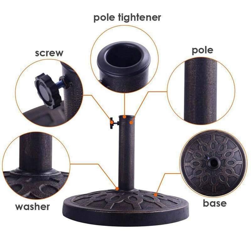 18" Heavy Duty Round Umbrella Base Stand - Bestoutdor