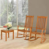 3 Pcs Eucalyptus Rocking Chair with Coffee Table - Bestoutdor