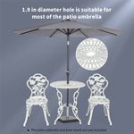 3-Piece Cast Aluminum Patio Bistro Set Rose Design Outdoor Furniture Set with Coffee Table