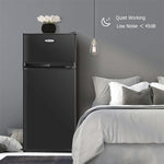 2 Door Compact Refrigerator 3.4 cu. ft. Cold-rolled Sheet Mini Fridge with Freezer & Adjustable Removable Glass Shelves