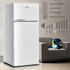 2 Door Compact Refrigerator 3.4 cu. ft. Cold-rolled Sheet Mini Fridge with Freezer & Adjustable Removable Glass Shelves