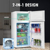 2 Door Compact Refrigerator 3.4 cu. ft. Cold-rolled Sheet Mini Fridge with Freezer & Adjustable Removable Glass Shelves