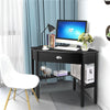 Corner Desk Triangle Computer Desk Laptop Writing Table Workstation Vanity Desk with Drawers & Storage Shelves