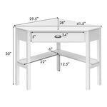 Corner Desk Triangle Computer Desk Laptop Writing Table Workstation Vanity Desk with Drawers & Storage Shelves