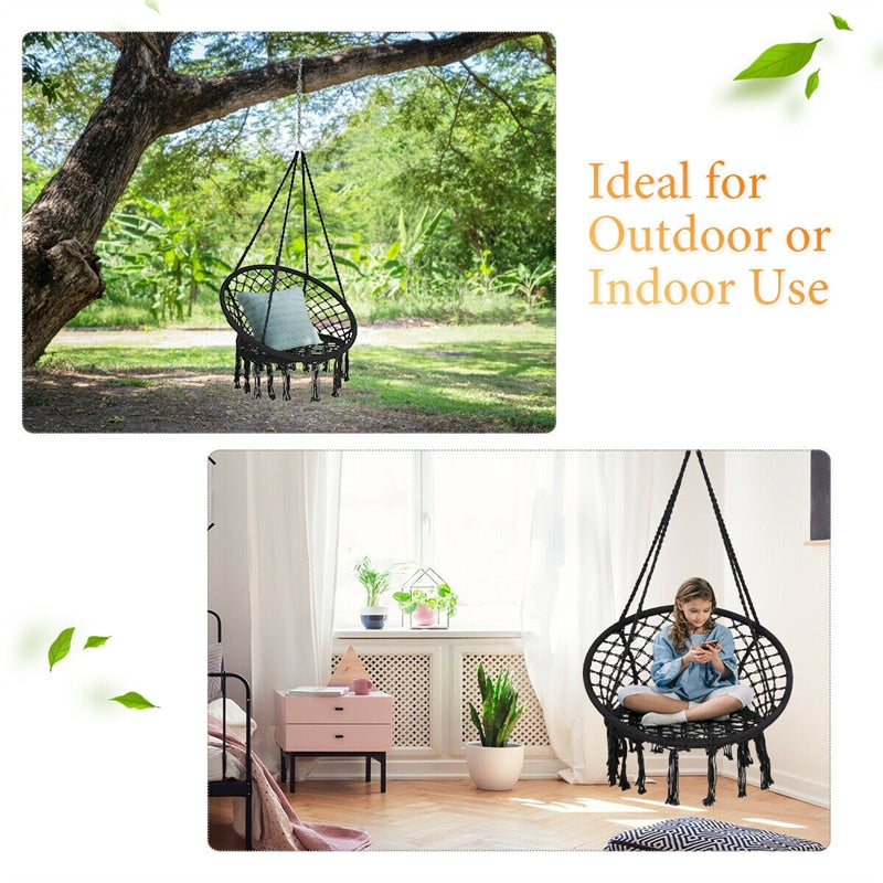 Cotton Rope Hanging Hammock Chair Macrame Swing Chair