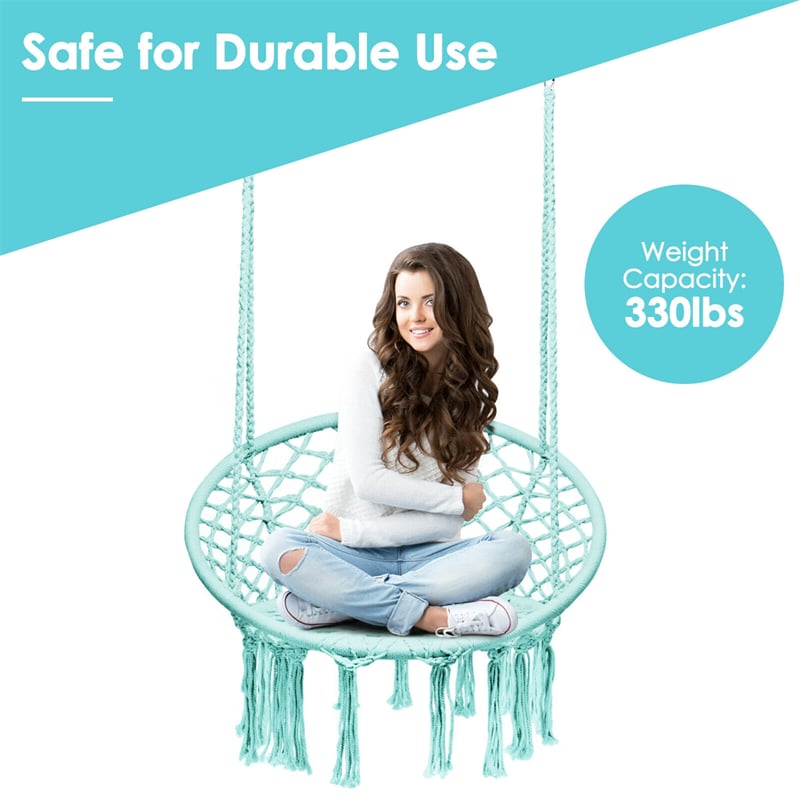 Cotton Rope Hanging Hammock Chair Macrame Swing Chair