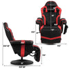 Gaming Recliner Massage Gaming Chair Ergonomic Leather Single Sofa Reclining Gaming Chair with Adjustable Backrest & Footrest