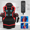 Gaming Recliner Massage Gaming Chair Ergonomic Leather Single Sofa Reclining Gaming Chair with Adjustable Backrest & Footrest