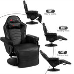 Gaming Recliner Massage Gaming Chair Ergonomic Leather Single Sofa Reclining Gaming Chair with Adjustable Backrest & Footrest