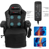 Gaming Recliner Massage Gaming Chair Ergonomic Leather Single Sofa Reclining Gaming Chair with Adjustable Backrest & Footrest