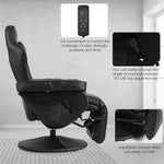 Gaming Recliner Massage Gaming Chair Ergonomic Leather Single Sofa Reclining Gaming Chair with Adjustable Backrest & Footrest